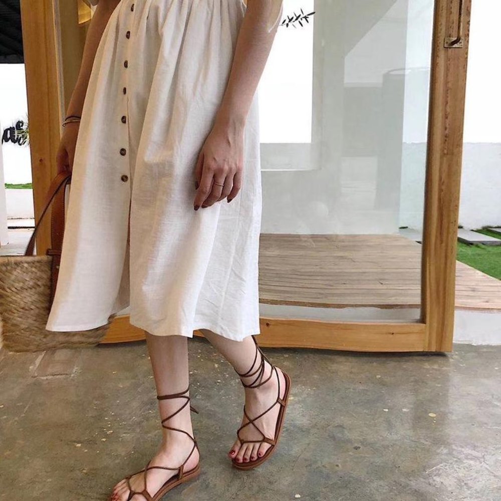 Sandals women's 2022 summer new versatile fashion outside wearing Roman sandals